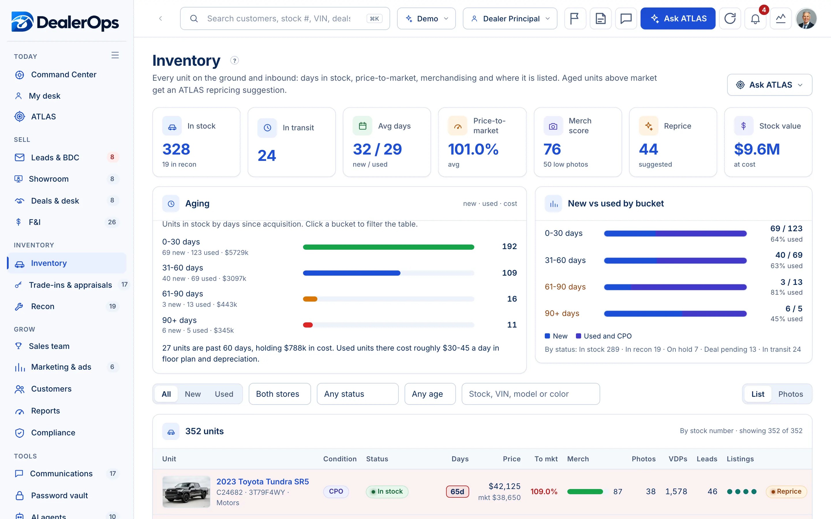Featured demo · DealerOps visual preview from Launch Automation